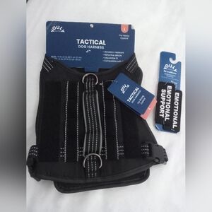 NWT • YOULY Tactical Dog Harness & Working Dog Patches (Size Large • Black)